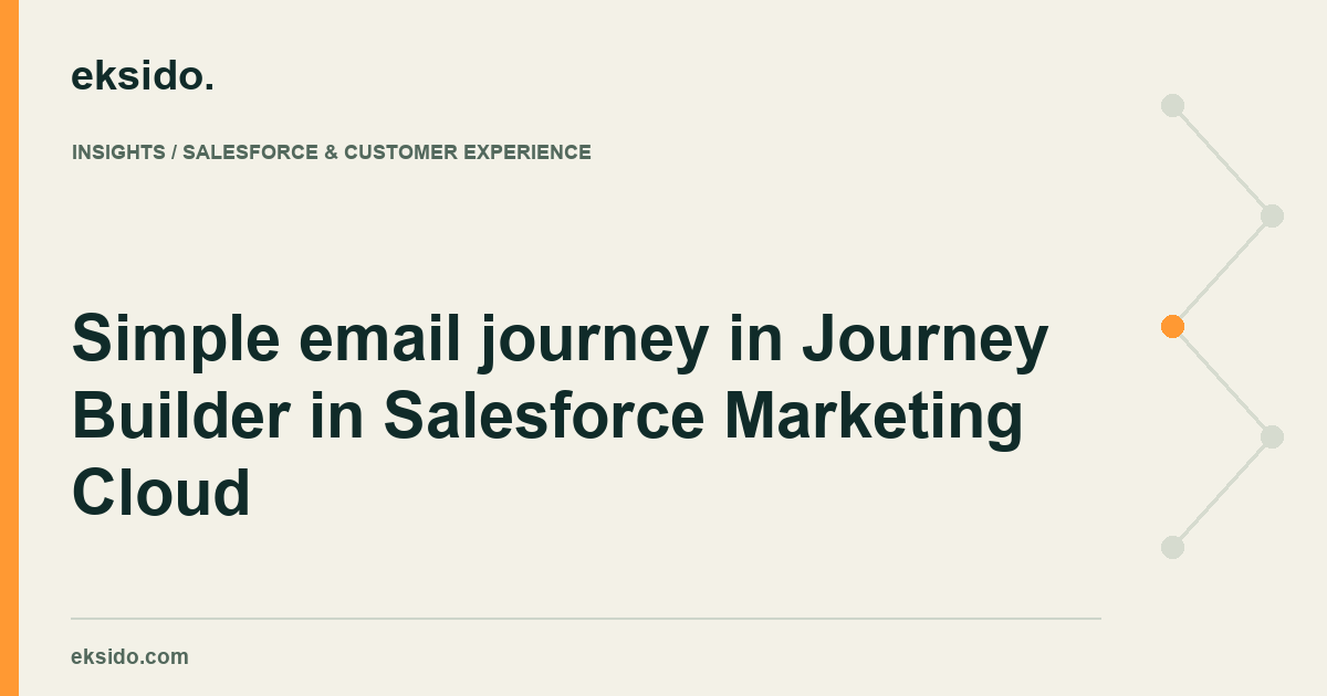 Simple email journey in Journey Builder in Salesforce Marketing Cloud